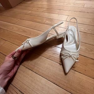 New charles and keith white ballet flats